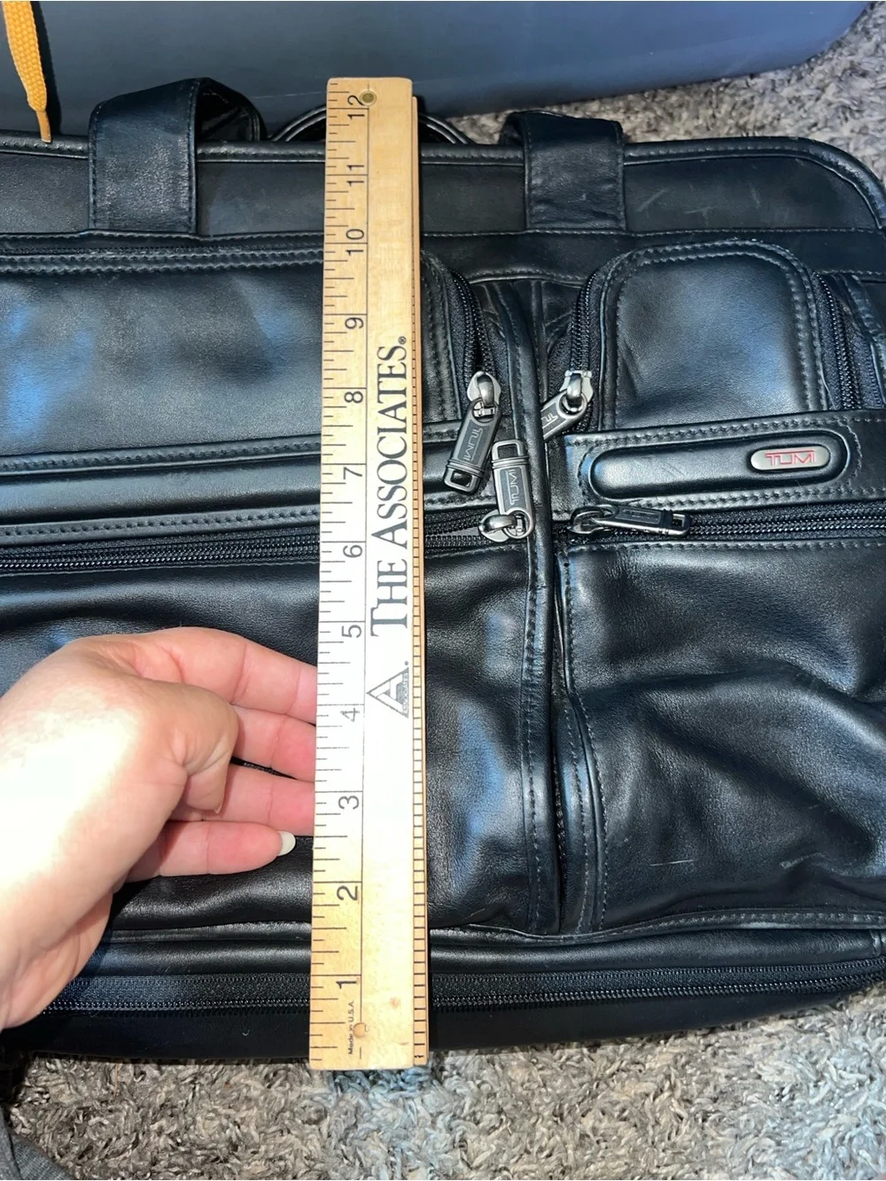Tumi travel leather briefcase